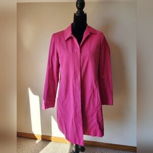 Jones New York Hot Pink Lined Petite Trench Coat Women's Sz M.